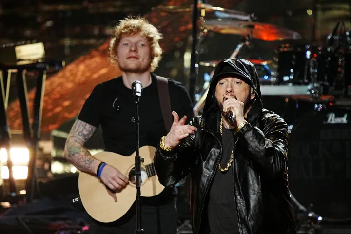 Ed Sheeran and Eminem &mdash; Photo: Jeff Kravitz/FilmMagic/Getty