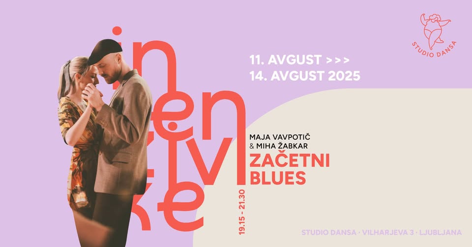 Blues za začetnike | 11.8. – 14.8.2025 | Poletna plesna delavnica