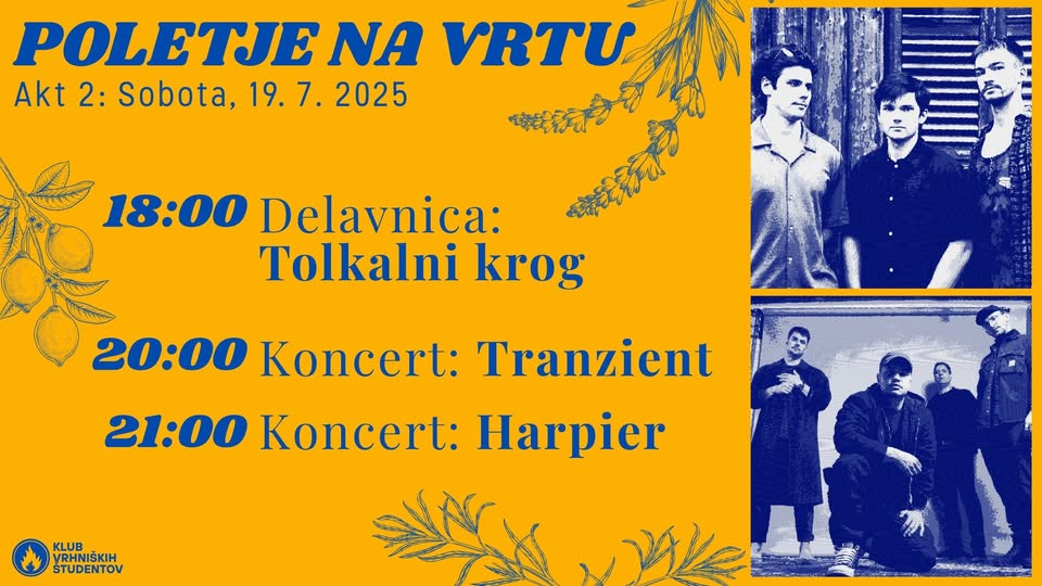 Poletje na vrtu: Tolkalni krog, Tranzient & Harpier