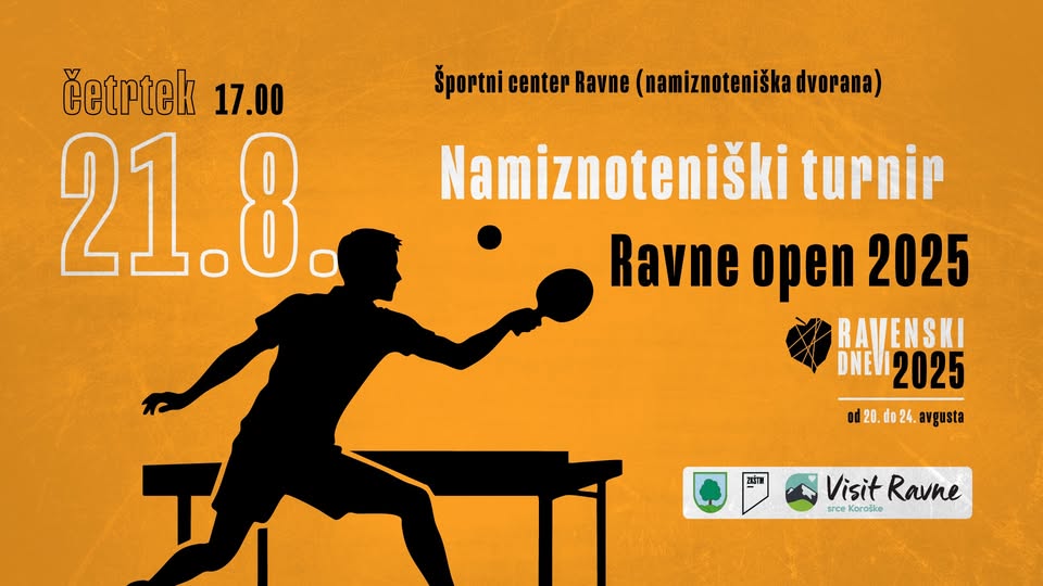 Namiznoteniški turnir - Ravne open 2025 // Ravenski dnevi