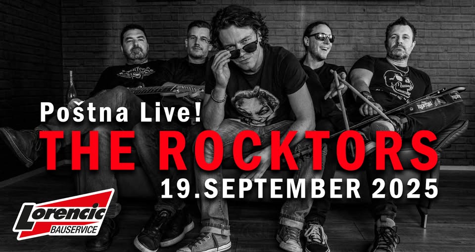 THE ROCKTORS @ Poštna live! / petek 19. 9. 2025 / sponzor: LORENČIČ BAUSERVICE