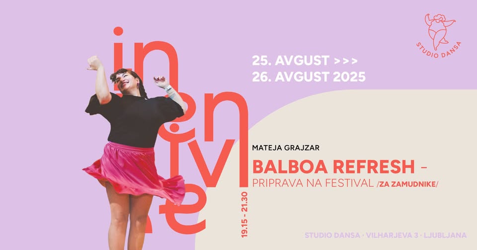 Balboa Refresh | 25.8. – 26.8.2025 | Poletna plesna delavnica