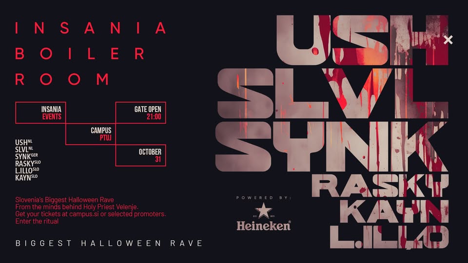 Insania || Halloween rave || Campus Sava Ptuj - Slovenia