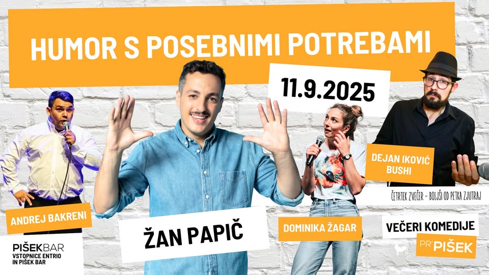 Večeri komedije pr'Pišek: HUMOR S POSEBNIMI POTREBAMI