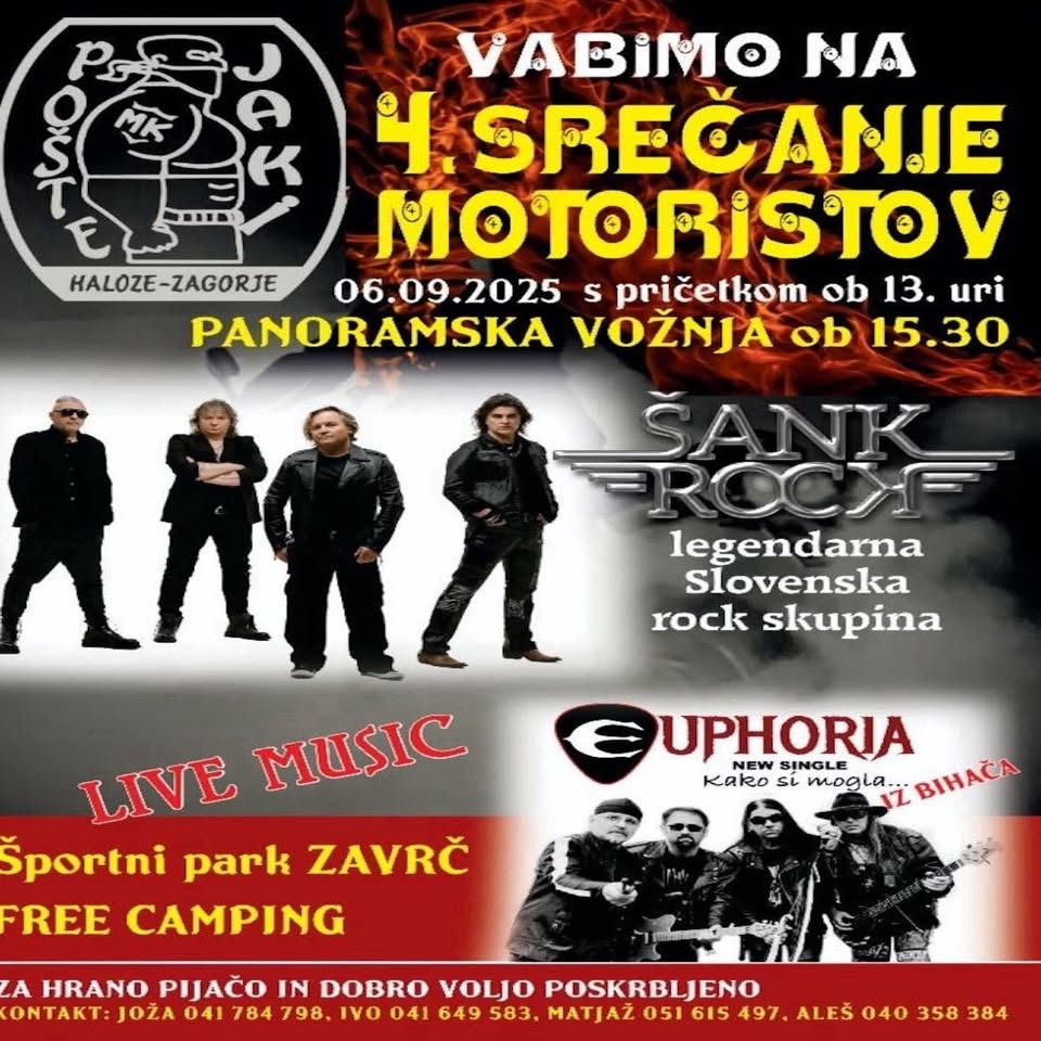 4. SREČANJE MOTORISTOV - Športni park Zavrč - Haloze/Zagorje - MK POŠTEJAKI
