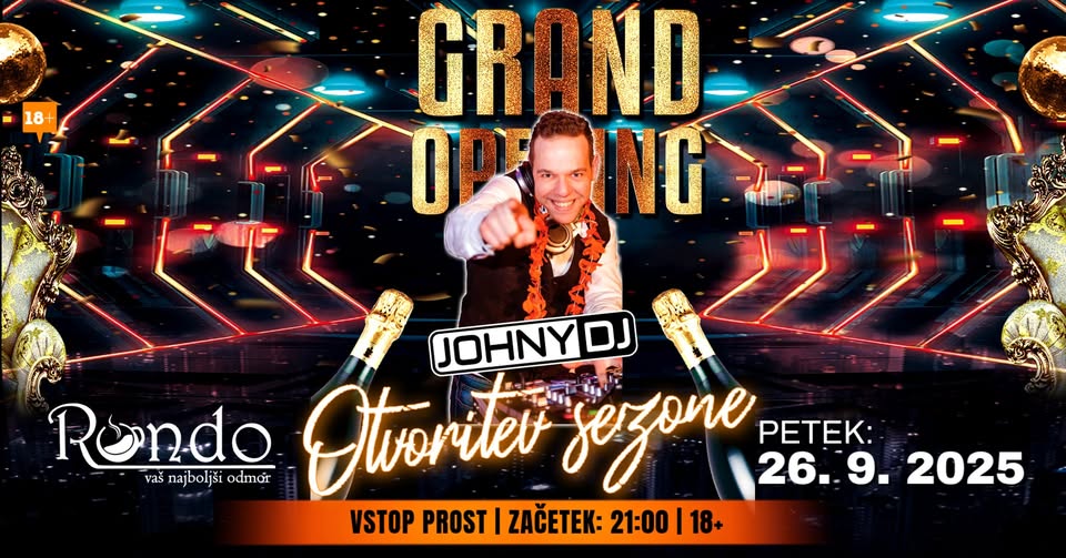 26.9. OTVORITEV SEZONE z JOHNY DJ-jem @ RONDO BAR KRANJ