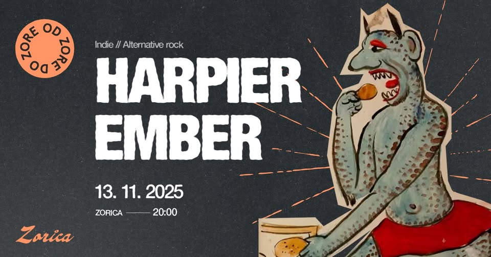 Harpier & Ember : indie alt/pop rock večer v Zorici