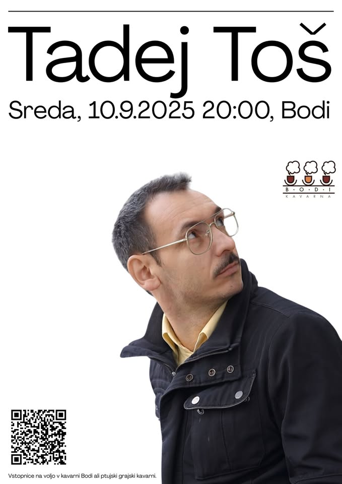 Tadej Toš v kavarni Bodi