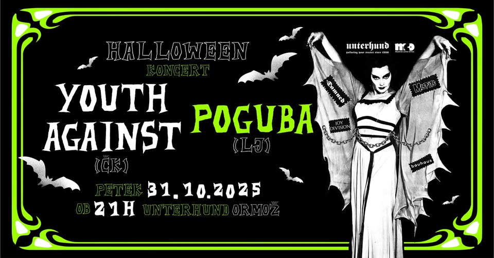 HALLOWEEN KONCERT: YOUTH AGAINST (ČK) & POGUBA (LJ)