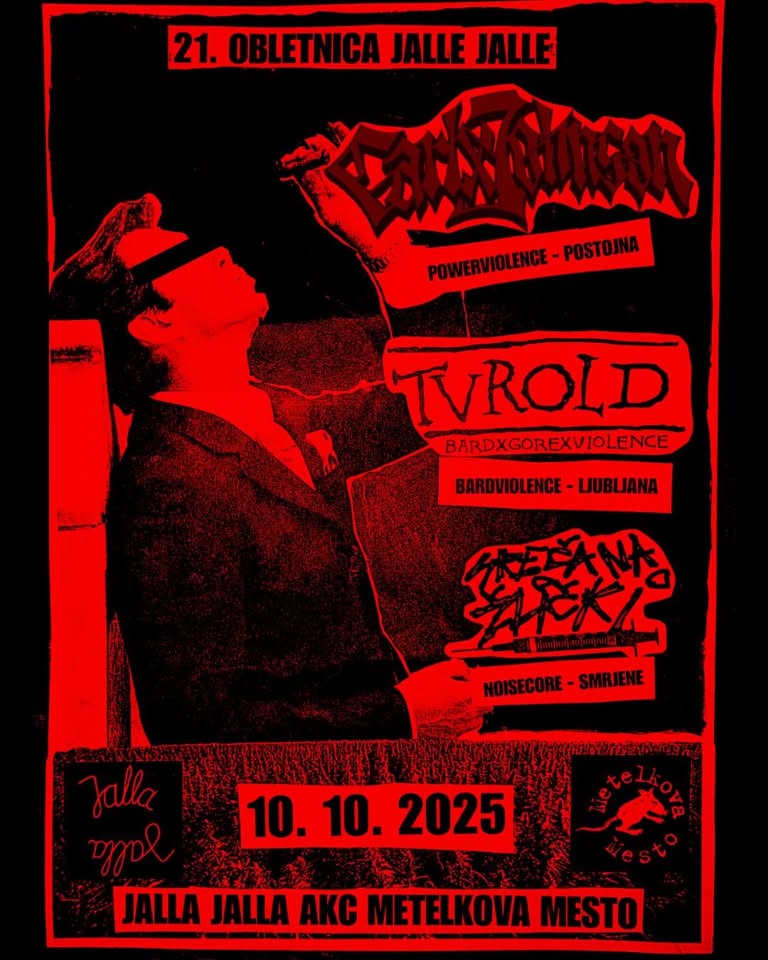 CarlXJohnson (powerviolence) + Tvrold (bardviolence) + Sreča na žlički (noisecore)