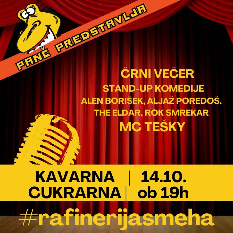 Rafinerija smeha na črno; ker vam črno najbolj paše: Alen Borišek, Poredoš, Eldar, Smrekar, Tešky