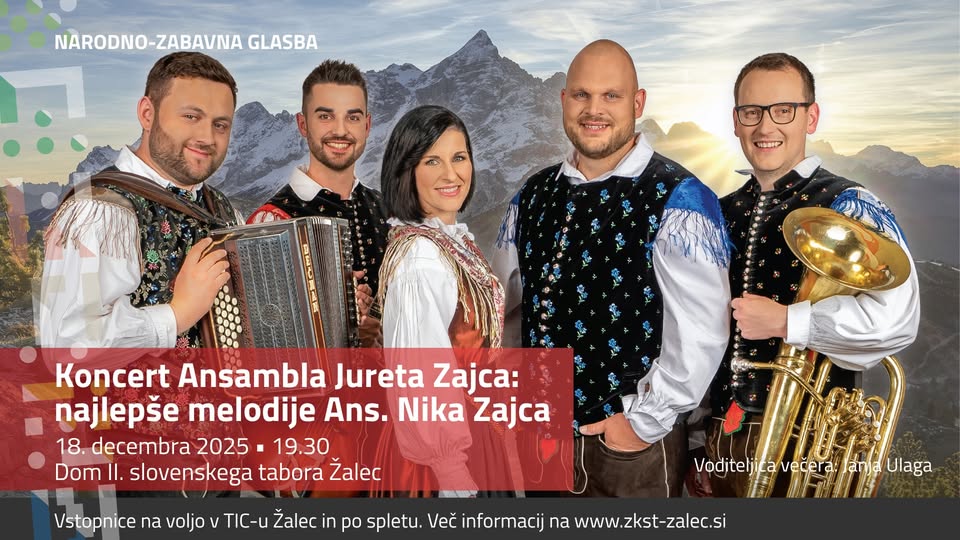 Koncert Ansambla Jureta Zajca: najlepše melodije Ans. Nika Zajca