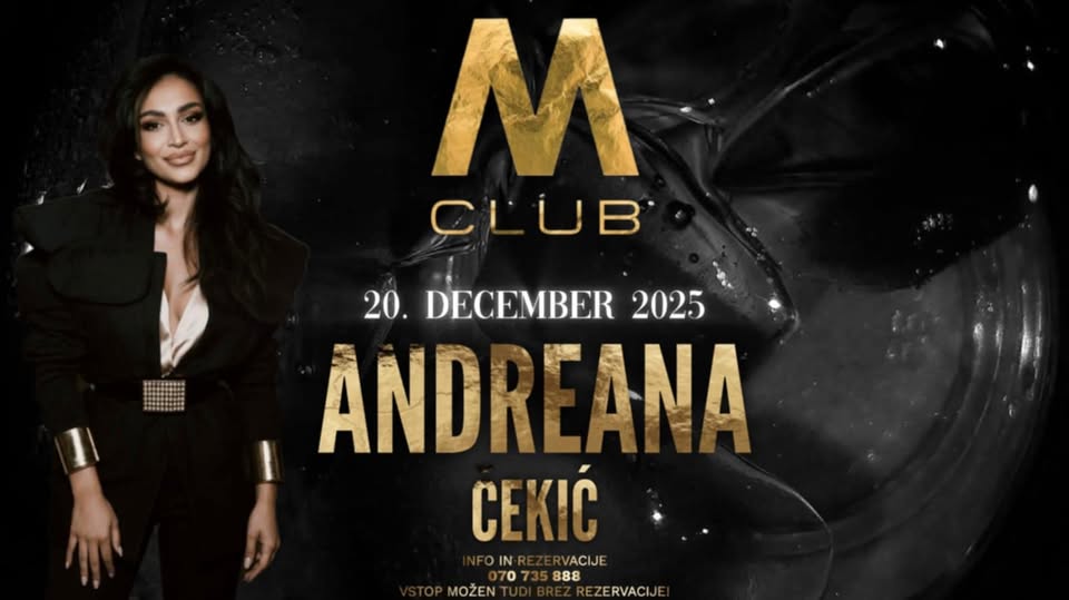 ANDREANA ČEKIĆ / M CLUB / SOBOTA 20.12. od 22h