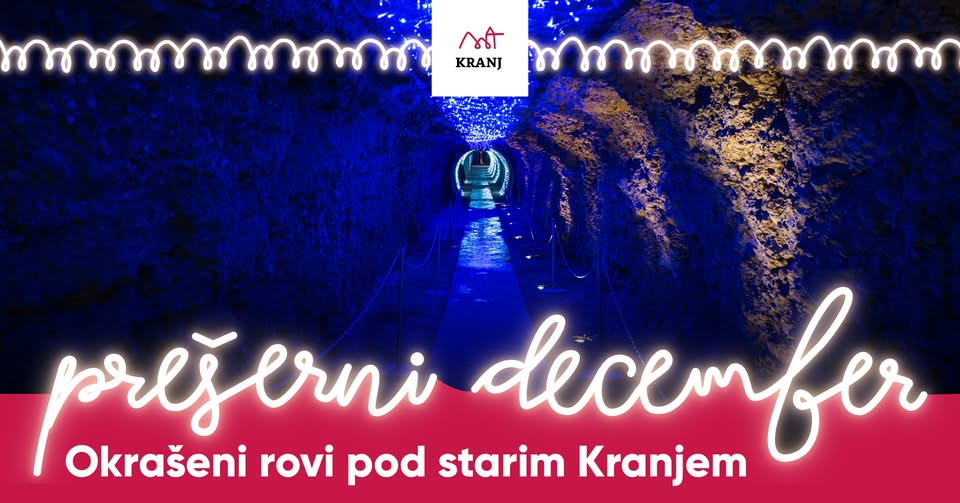 Praznično okrašeni Rovi pod starim Kranjem