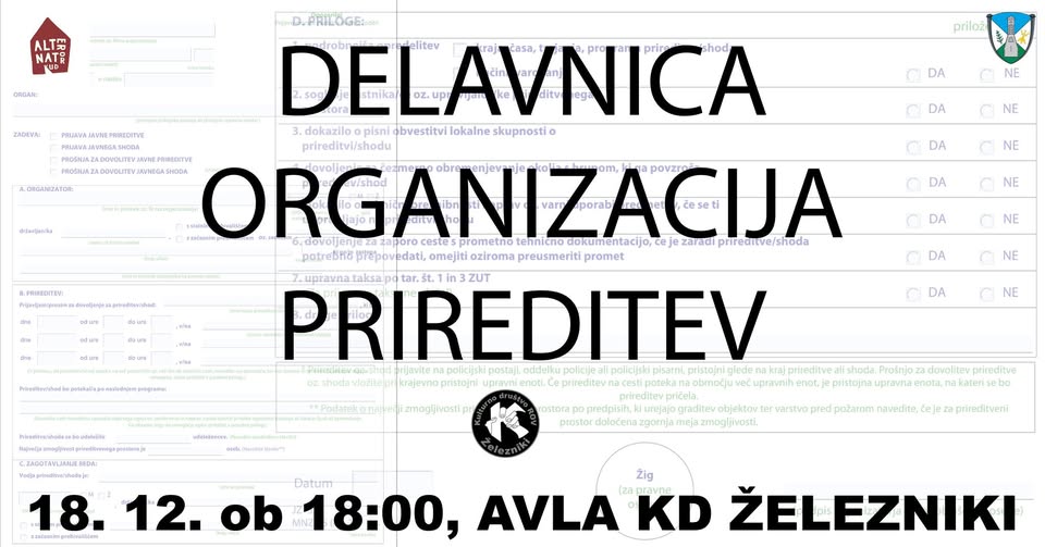 DELAVNICA ORGANIZACIJA PRIREDITVE