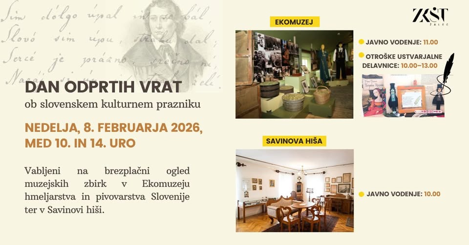 DAN ODPRTIH VRAT - brezplačni ogledi Ekomuzeja in Savinove hiše