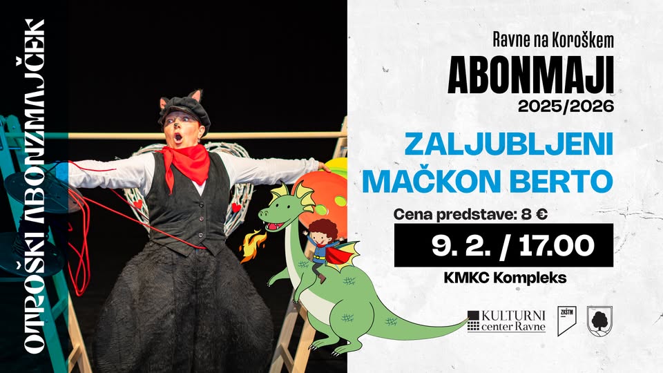 Otroški abonzmajček: ZALJUBLJENI MAČKON BERTO // KMKC Kompleks