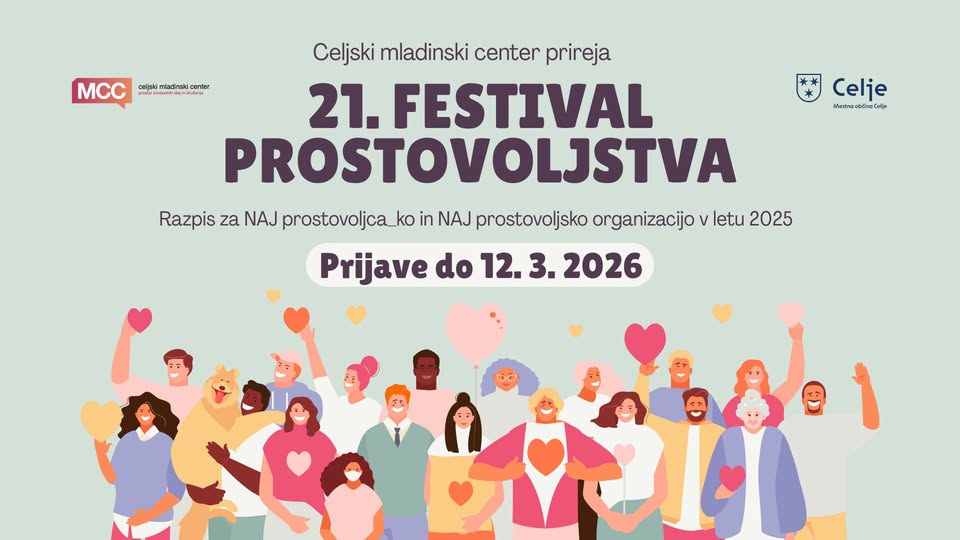 Natečaj za naj prostovoljca in naj prostovoljsko organizacijo 2025 v Mestni občini Celje