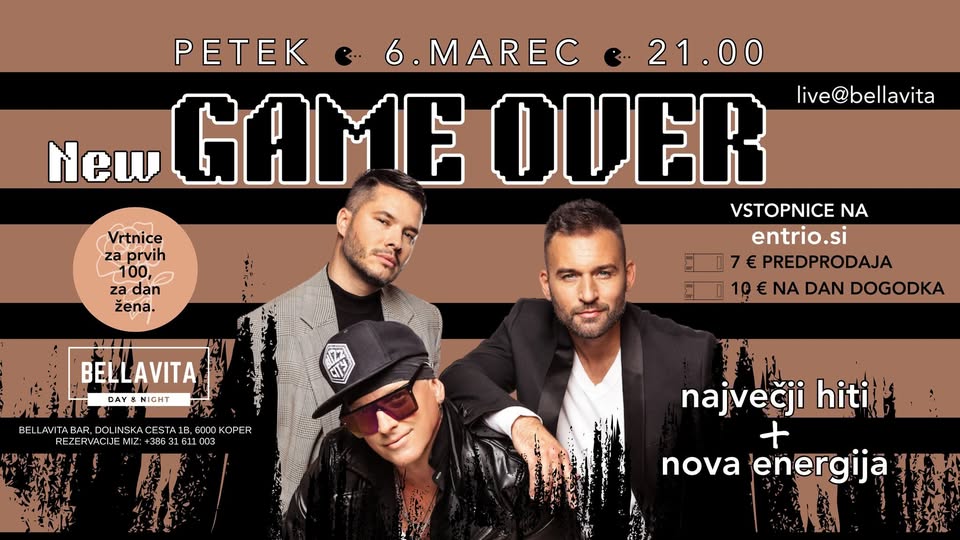 New GAME OVER live concert za dan žena Bellavita Bar, Koper