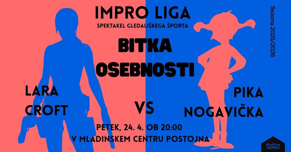 Impro liga: Bitka osebnosti - Lara Croft vs Pika Nogavička