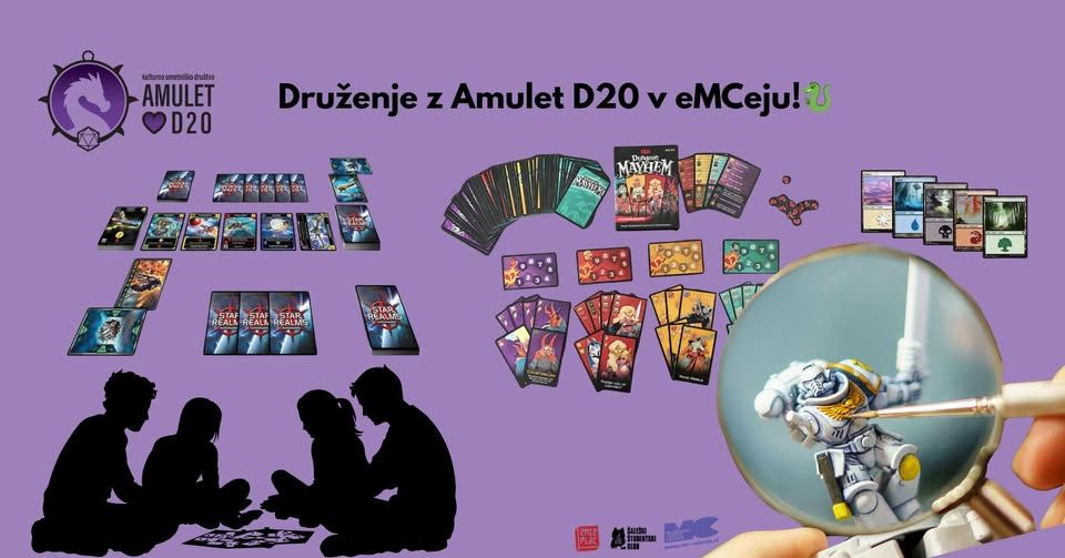 Druženje z Amulet D20 v eMCeju: Barvanje figuric & board game kotiček