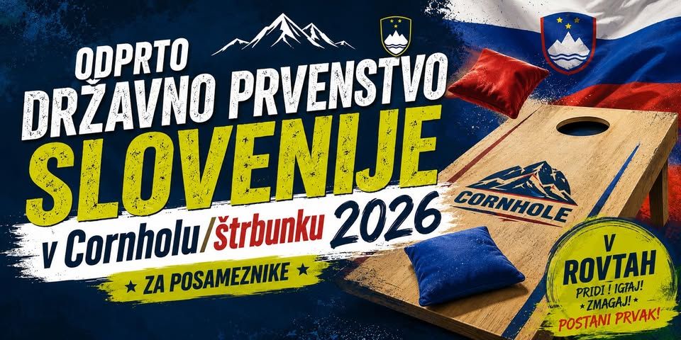ODPRTO DRŽAVNO PRVENSTVO SLOVENIJE v Cornholu/štrbunku 2026 za posameznike