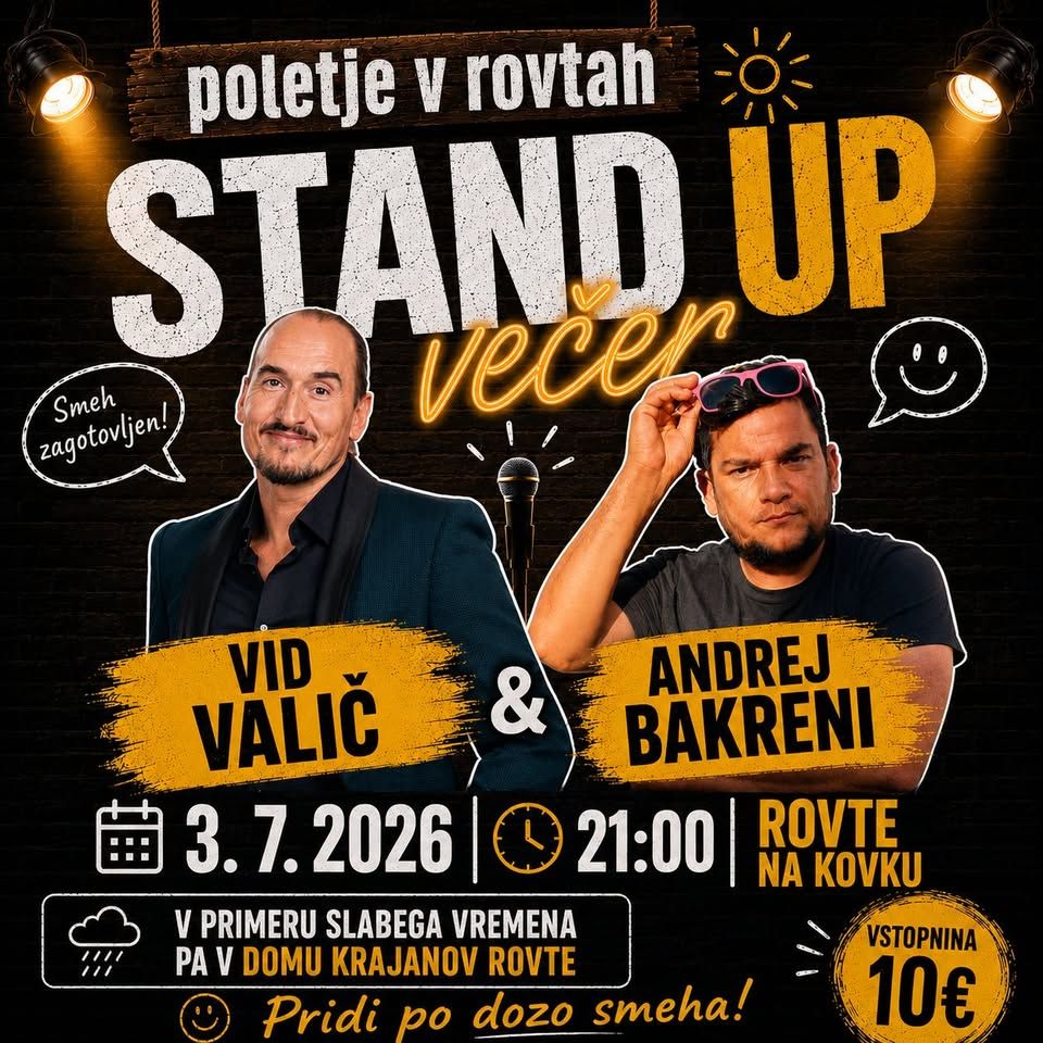 STAND UP VEČER - v sklopu Poletja v Rovtah