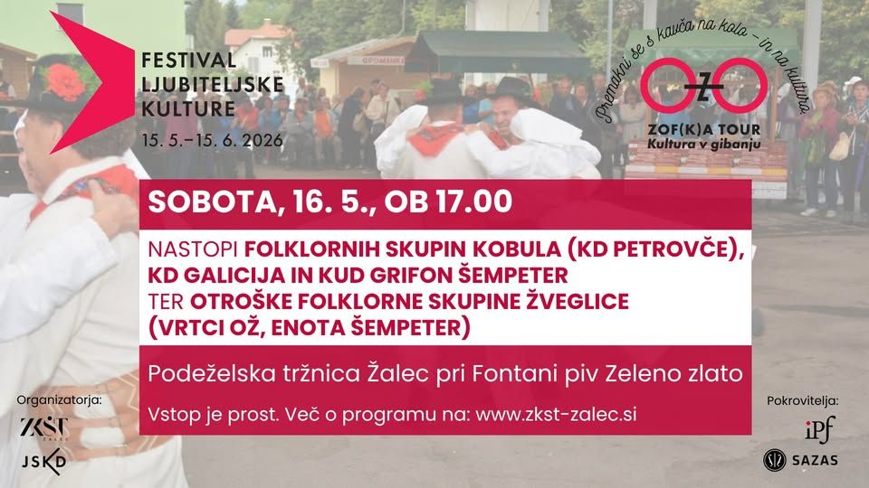 Festival ljubiteljske kulture, sobotni nastopi na podeželski tržnici