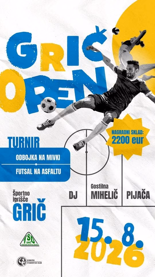 GRIČ OPEN / FUTSAL in ODBOJKA turnir 2026