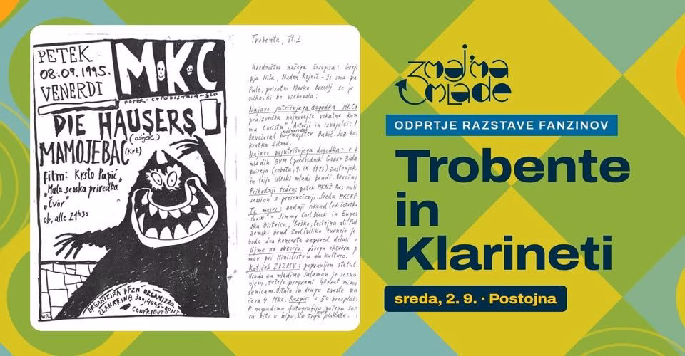 Odprtje razstave fanzinov Trobente in Klarineti