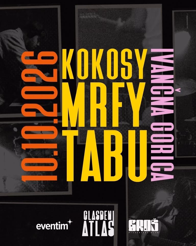Glasbeni Atlas | 10.10.2026 | KOKOSY + MRFY + TABU